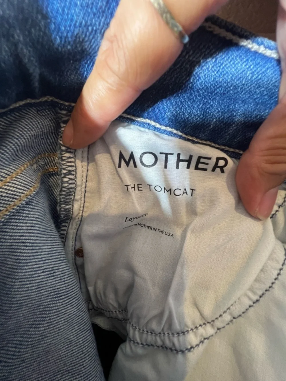 MOTHER The Tomcat High-Rise Jeans Wash Layover Sz 24 - Picture 10 of 16